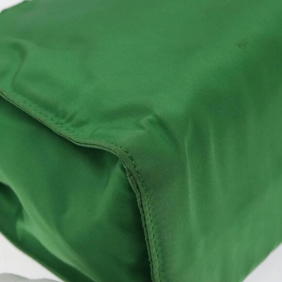 PRADA Hand Bag Nylon Green Gold - Picture 11 of 16